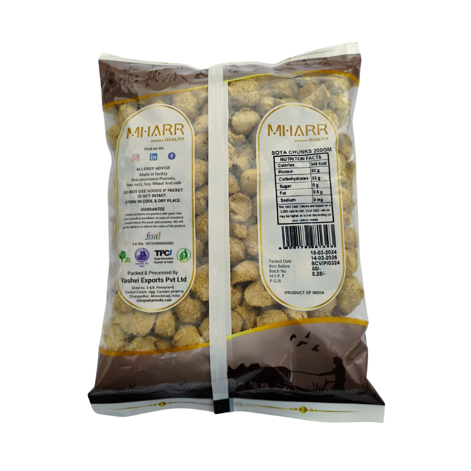 Soya Chunks (Pouch) | Mharr India