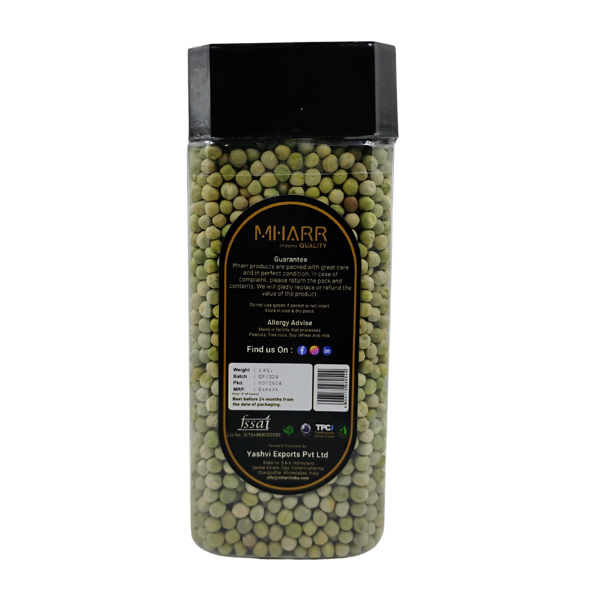 Green Chick Peas (Jar) | Mharr India