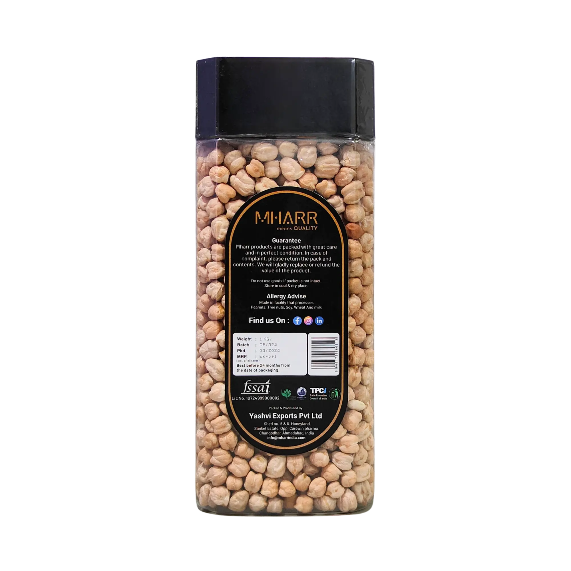 White Chick Peas (Jar) | Mharr India