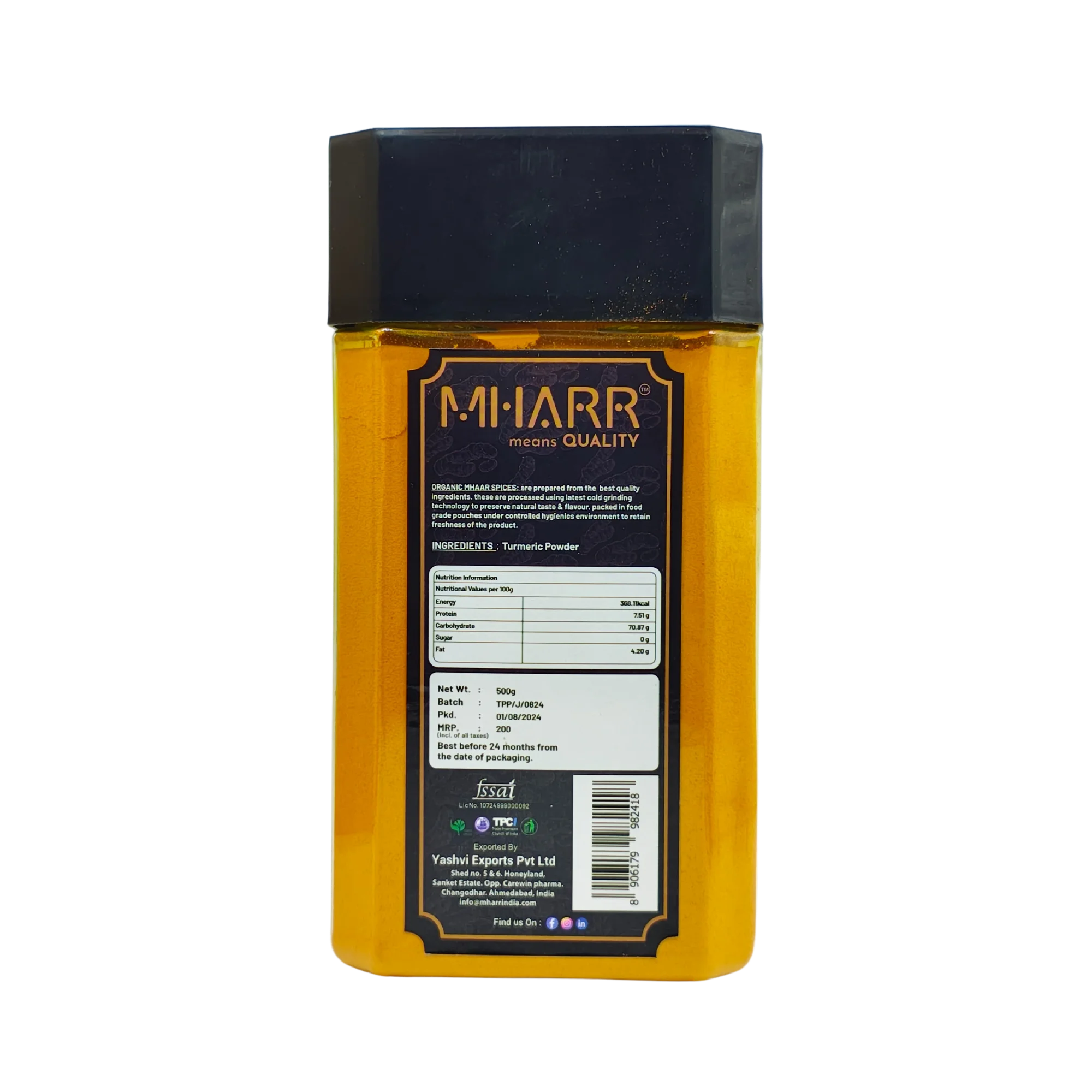 Turmeric Powder (Jar) | Mharr India